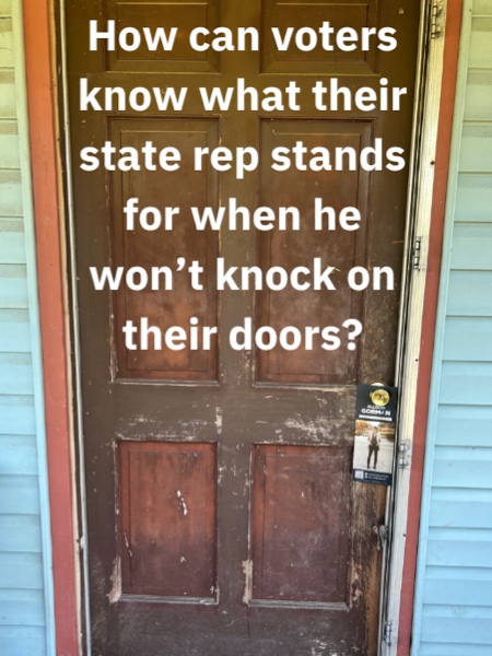 How can voters know what Greg Martin stands for when he wont knock on their doors